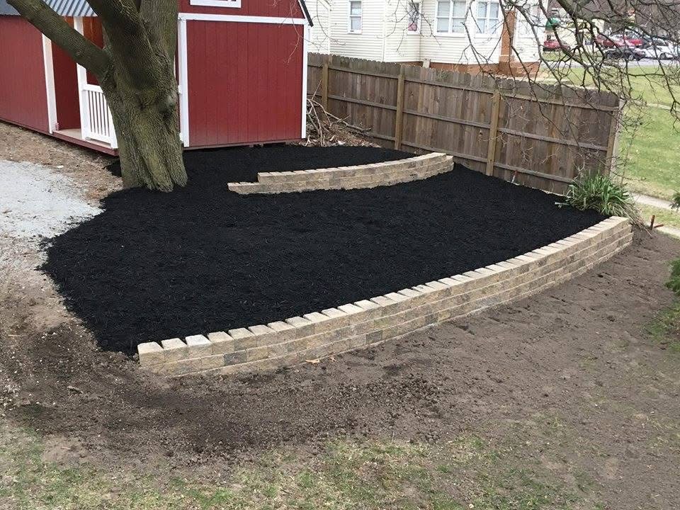 Fresh hardwood mulch installed in Elkhart landscape beds